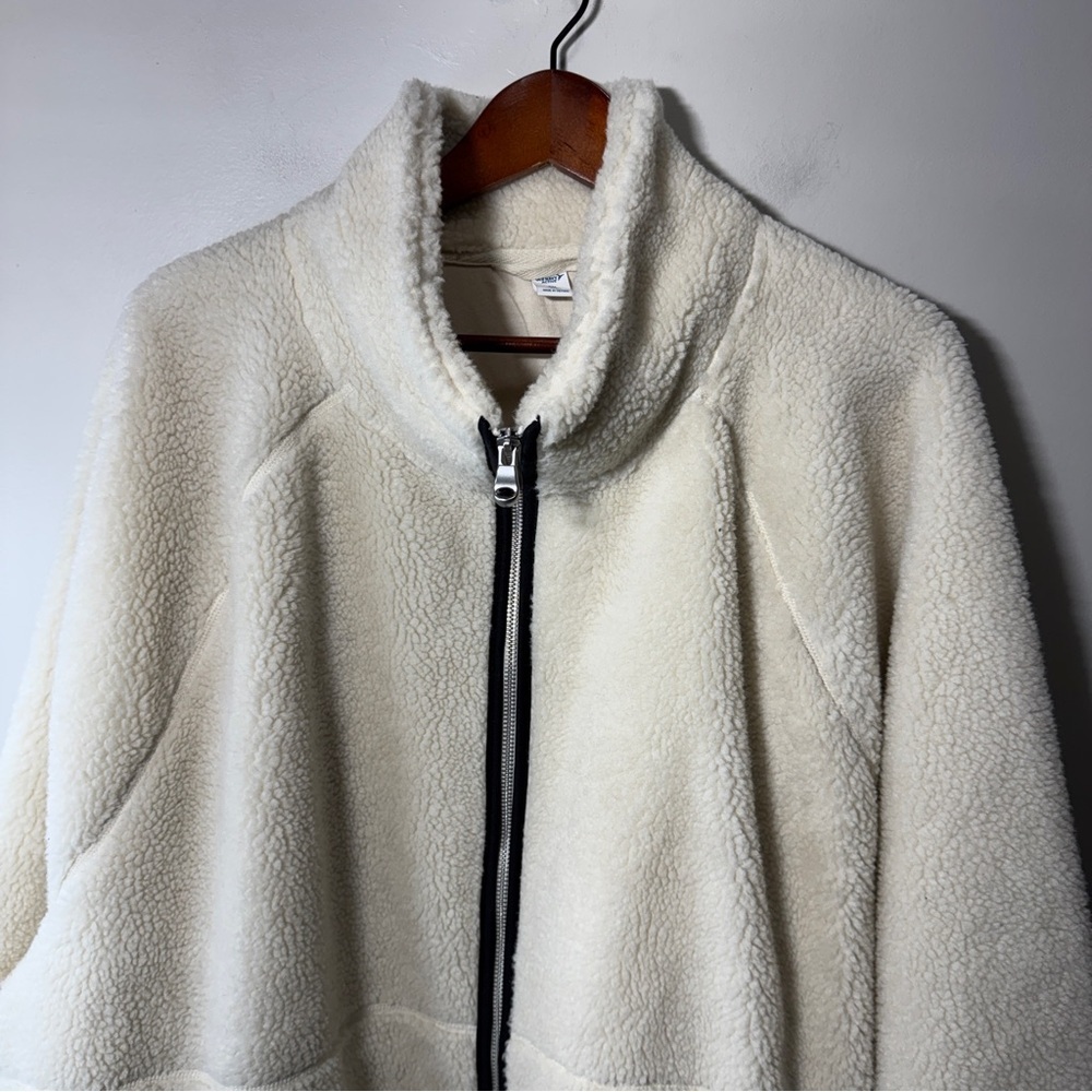 Old Navy Cozy Teddy Sherpa Long Zip Jacket Size XXL Relaxed Oversized Boxy - Picture 3 of 10